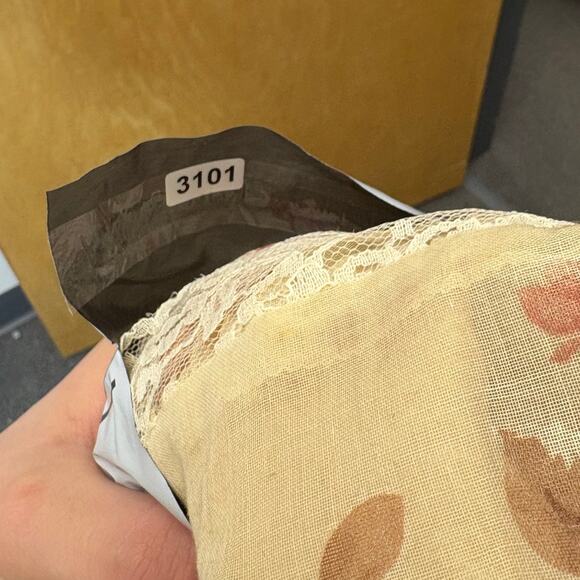 VINTAGE 70s Maxi Dress Womens Pink Beige Floral Puff Sleeve Cottagecore Small - Picture 9 of 9